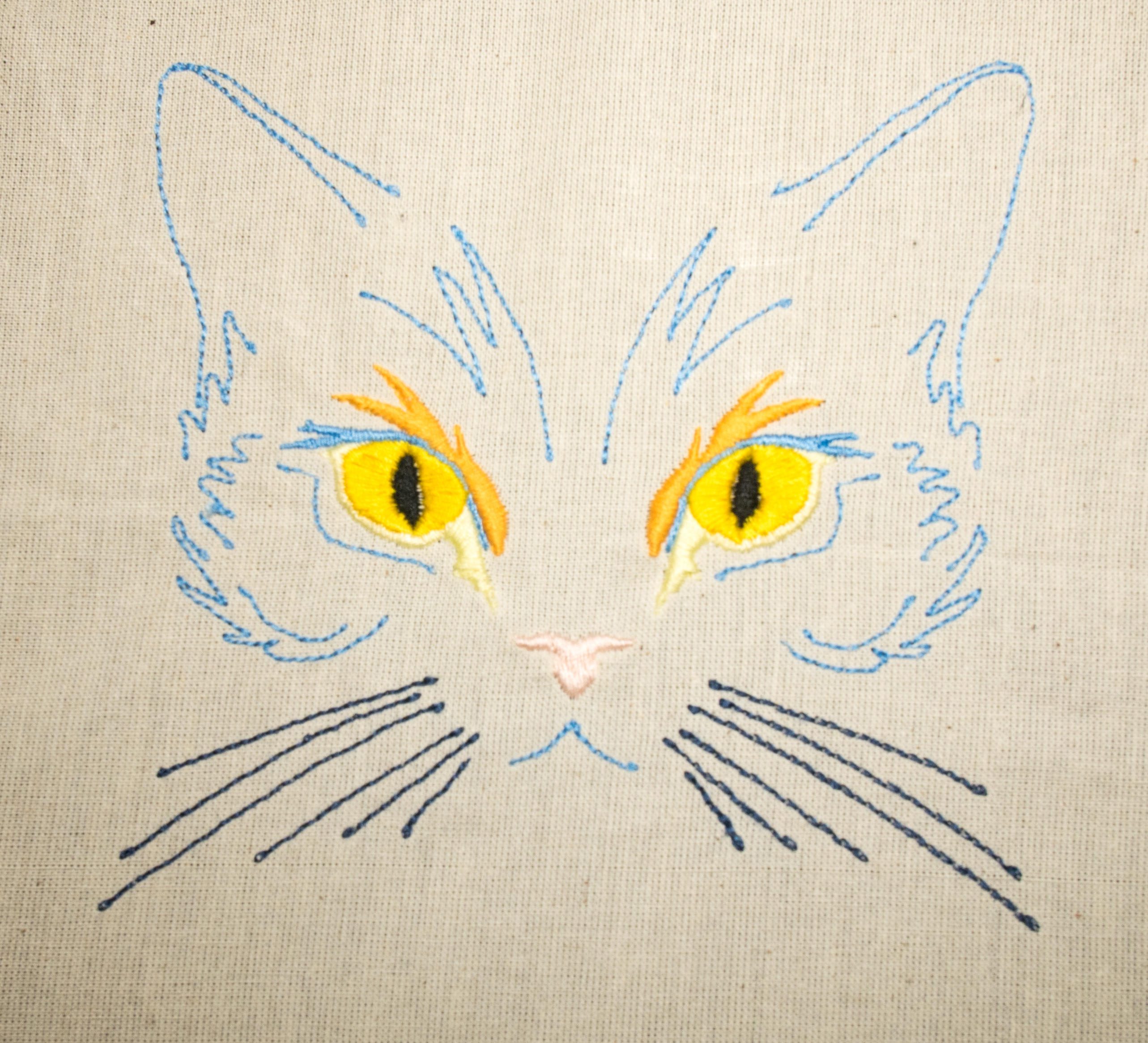 Thomasina Cat Embroidery Pattern by Doodle Threads