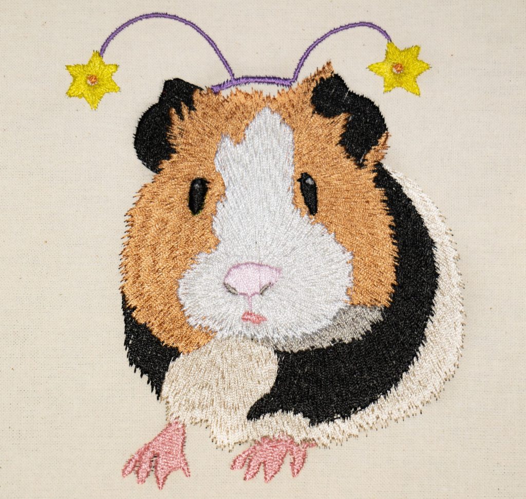 Nigel Guinea Pig Machine Embroidery design ready for instant download