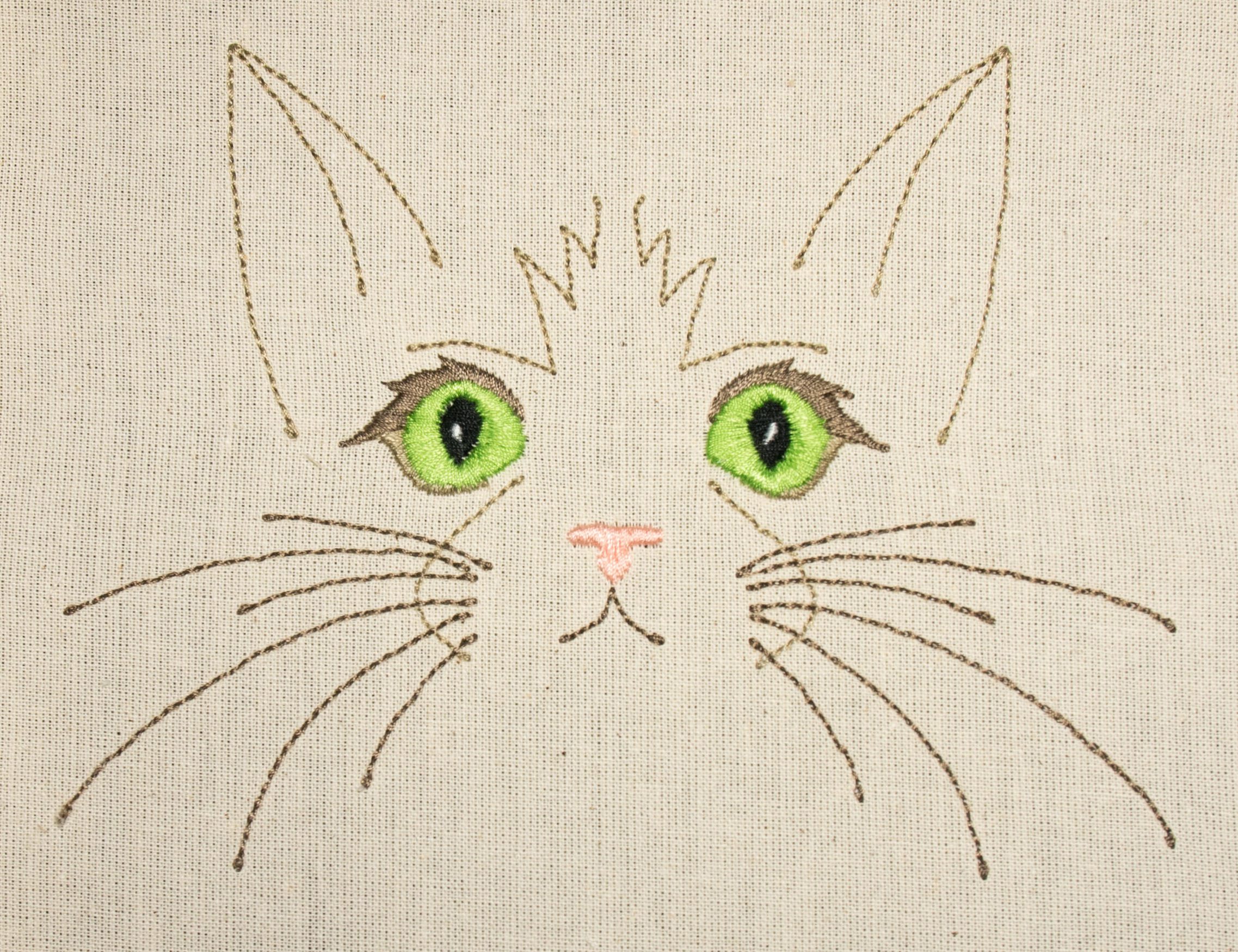 Lizzie Cat Embroidery Pattern by Doodle Threads