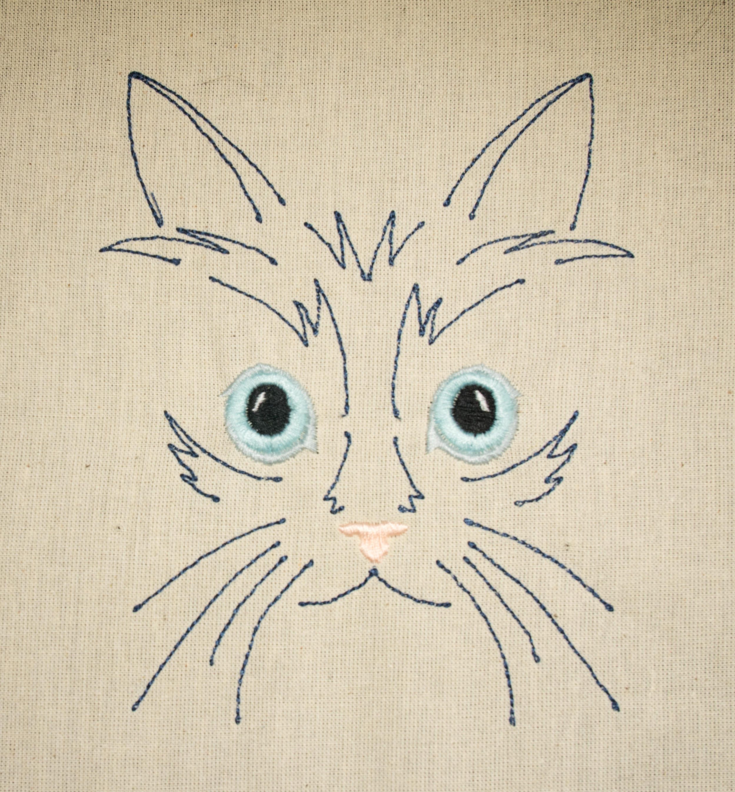 Mitsi Cat Embroidery Pattern by Doodle Threads